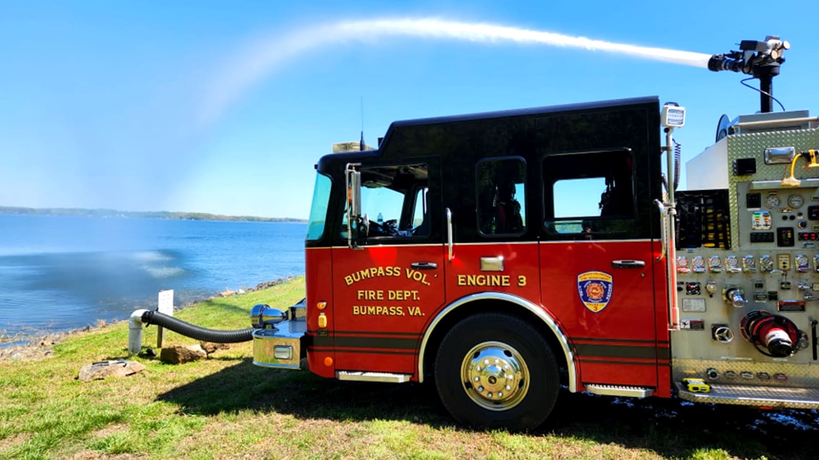 Engine 3 conducting pump operations at Lake Anna